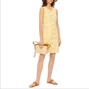 Tory Burch yellow jacquard shift dress size 4